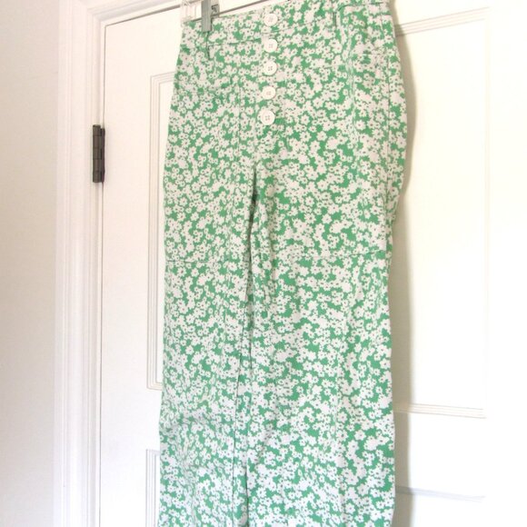Urban Outfitters BDG Green and White Floral Pants, Button Fly, Size 25 - Picture 5 of 7